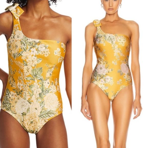Zimmermann Other - Zimmermann Amelie One-Shoulder Bow One Piece Swimsuit In Medium Large